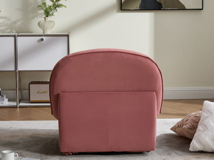 Pumpkin Shaped Swivel Accent Chair, 360 Degree Rotation For Living Room