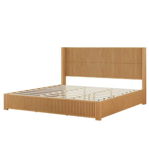 Platform Bed Frame With Headboard, Floor Standing Design