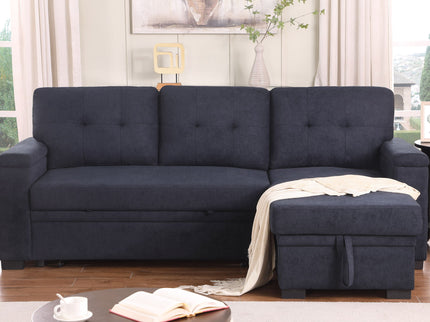 Lucca II - 84.5"W Reversible Sleeper Sectional Sofa with Storage Chaise