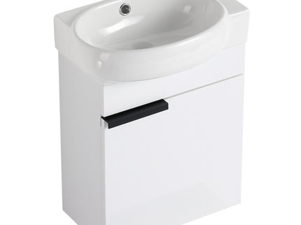 Wall Mounted Bathroom Vanity With Sink And Storage Rack, Soft Close Doors