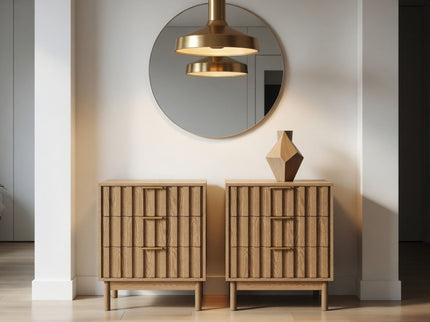 Fluted 3 Drawer Dresser