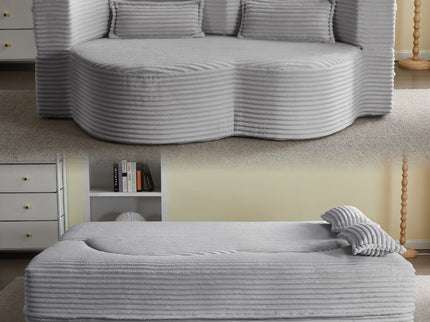 Floor Convertible Sleeper Sofa Bed With 2 Pillows