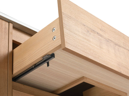 Modern Wall Mounted Bathroom Vanity With Ceramic Sink And Storage Rack, 2 Soft Close Drawers