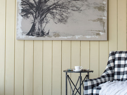 Large Arboreal Shelter Canvas Art Print, Traditional Style Floral Wall Art, Home Decor Accent Piece - Gray / White Matte