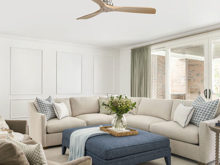 52" Outdoor Ceiling Fan With Remote Control Blades Reversible DC Motor - Brushed Nickel