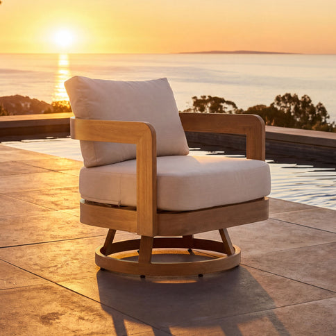 Swivel Chair For Patio - Oak