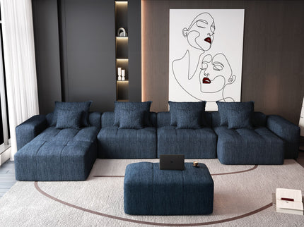 Modern Oversized Diy Combination Modular Sectional Sofa & Pillows