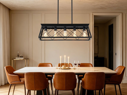 Chandelier Pendant Light For Dining Room Kitchen, 5 Light Fixture With Adjustable Height