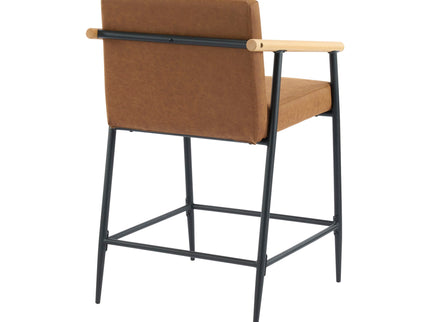 Mid Century Modern Counter Stool Set With Iron Frame