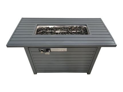 Outdoor Fire Pit Table With Lid, Durable Construction - Gray