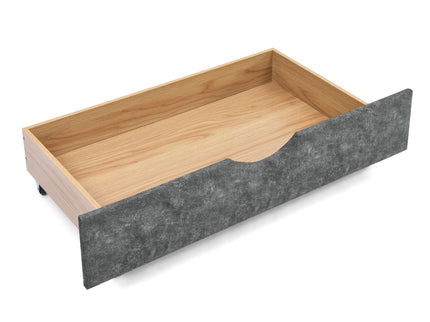 Queen Size Upholstered Daybed With Tufted Back And Nail Trimmed Waved Arms - Gray