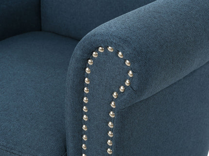 Elegant Club Chair With Nailhead Trim And Birch Wood Legs