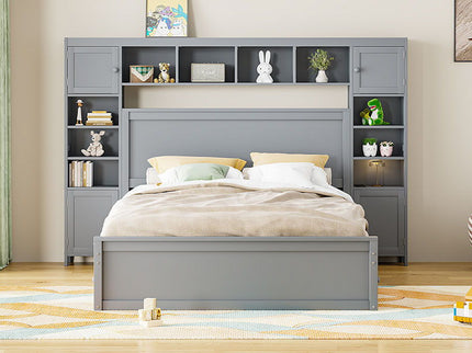 Bed With All In One Cabinet, Shelf And Sockets