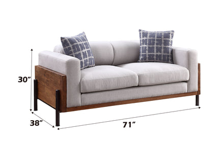 Pelton - Loveseat With 2 Toss Pillows - Walnut