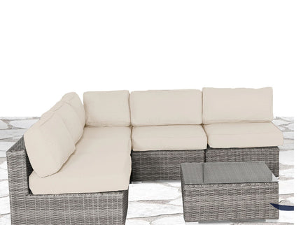 Seating Set With Cushions Handcrafted Wicker Design