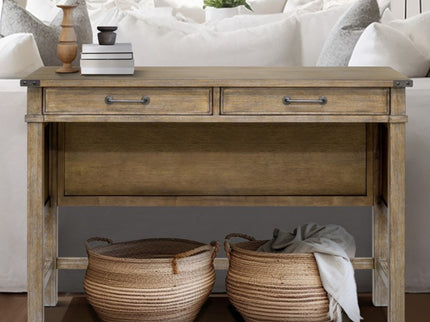 Belfast - Occasional Table With 2 Drawers - Reclaimed Natural