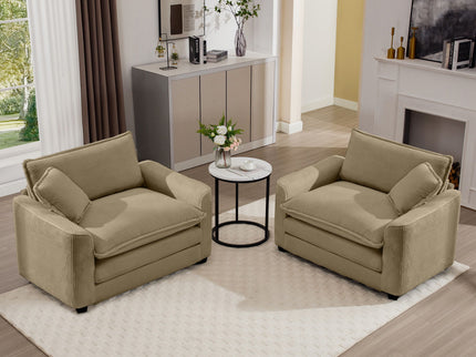 Modern Classic Fabric Single Chair Deep Seat Sofa With Pillow