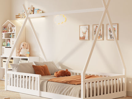House Shaped Design Bed With Fence