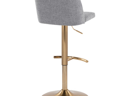 Toriano - Contemporary Adjustable Barstool With Swivel With Rounded T Footrest (Set of 2)