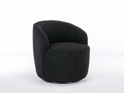 Teddy Fabric Swivel Accent Armchair Barrel Chair With Powder Coating Metal Ring