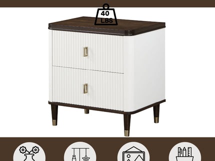 Carena - 5 Piece Bedroom Set (Eastern King Dresser Chest Mirror Nightstand) - Brown / Light Gray / White