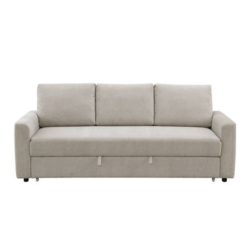 Leira - Linen Pull Out Sleeper Sofa - Beige