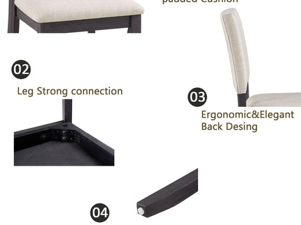 Dining Table Set, Rectangular Kitchen Table With Upholstered Chairs