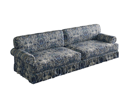 Luxuriously Comfortable Cloud Couch With Elegant Rolled Arms & Pleated Skirt Design