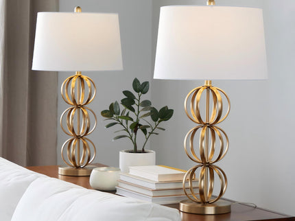 Linx - Contemporary Table Lamp (Set of 2) - Gold / White