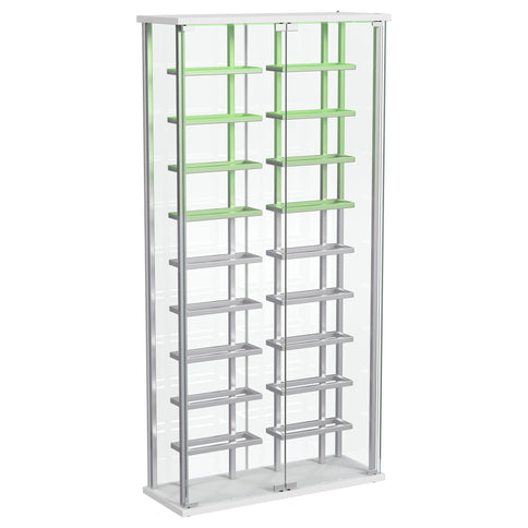 Wine Storage LED Curio Cabinet - Chrome
