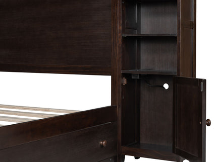 Bed With All In One Cabinet, Shelf And Sockets