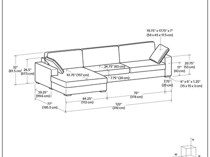 Charlie - Upholstered Deep Seater Sectional Sofa