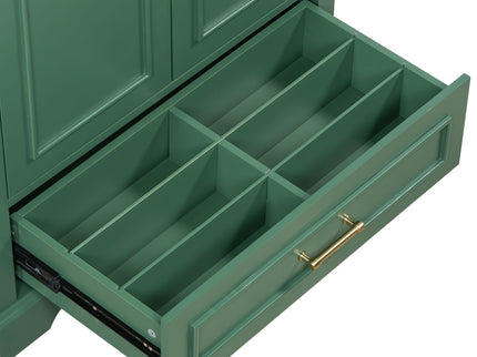 Bathroom Vanity With Sink, 1 Divided Drawer And 2 Soft Close Doors With Double Shelf