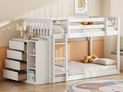Bunk Bed With 4 Drawers And 3 Shelves