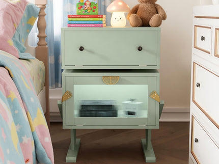 Robot LED Nightstand With 360° Rotating Drawer