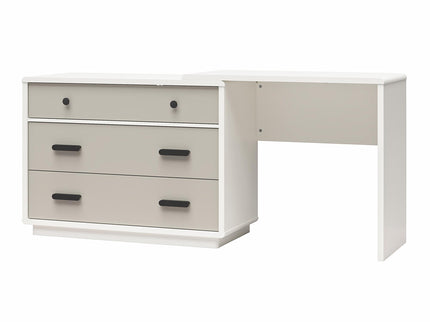 Valencia - 3 Drawer Dresser And Desk - Taupe