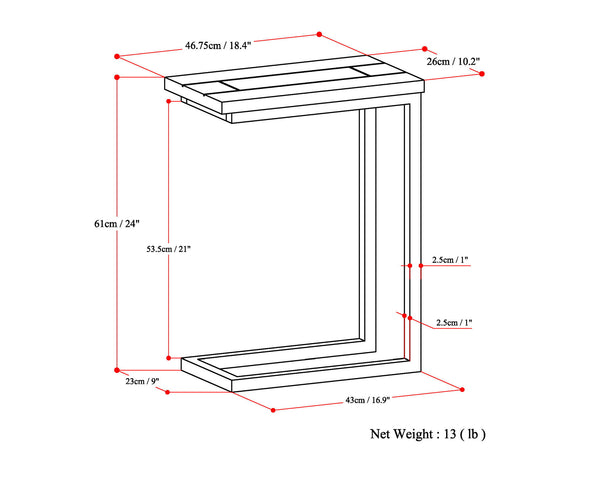 Skyler - C Side Handcrafted Table