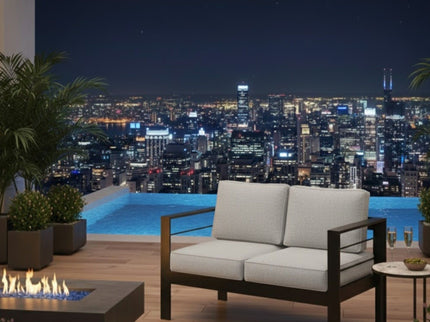 Patio All-Weather Loveseat With Thick Cushions