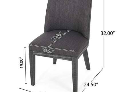Modern Dining Chair With Durable Fabric Upholstery And Sturdy Wooden Frame (Set of 2)