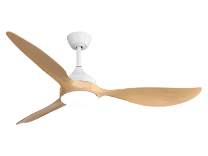 Modern Ceiling Fans Dimmable LED Light Quiet DC Reversible Motor For Indoor & Outdoor - White