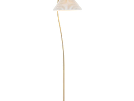 Cassis - Glam / Art Deco Floor Lamp Pleated - Gold / White