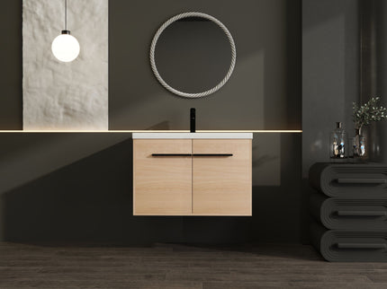 Bathroom Vanity Set With Resin Countertop Sink, 2 Doors