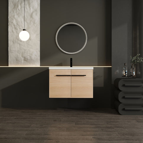 Bathroom Vanity Set With Resin Countertop Sink, 2 Doors