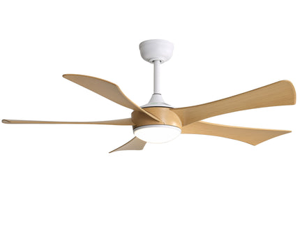 52" Ceiling Fan With 22W LED Light And Remote Control, 50 / 10 / 24 Downrod - White