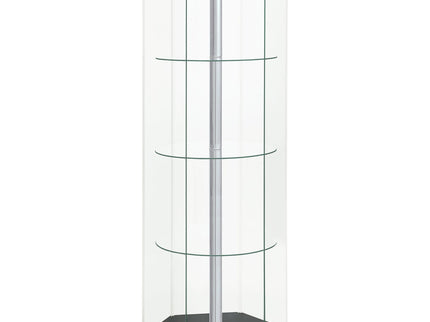 Tenley - 4 Shelf Curio Cabinet With Hexagonal Design