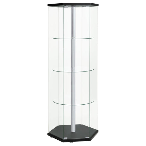 Tenley - 4 Shelf Curio Cabinet With Hexagonal Design