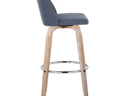 Toriano - Contemporary Fixed Height Barstool With Swivel & Round Footrest (Set of 2)