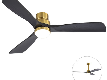 52" Ceiling Fan With Dimmable LED Light, 6 Speed DC Motor, 3 Blades