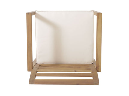 Outdoor Acacia Wood Club Chairs, 2 Pieces Set - Natural Stained / White