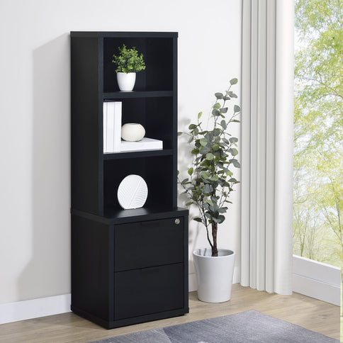 Geary - 3 Shelf Bookcase With USB Charging And Lockable Top Drawer